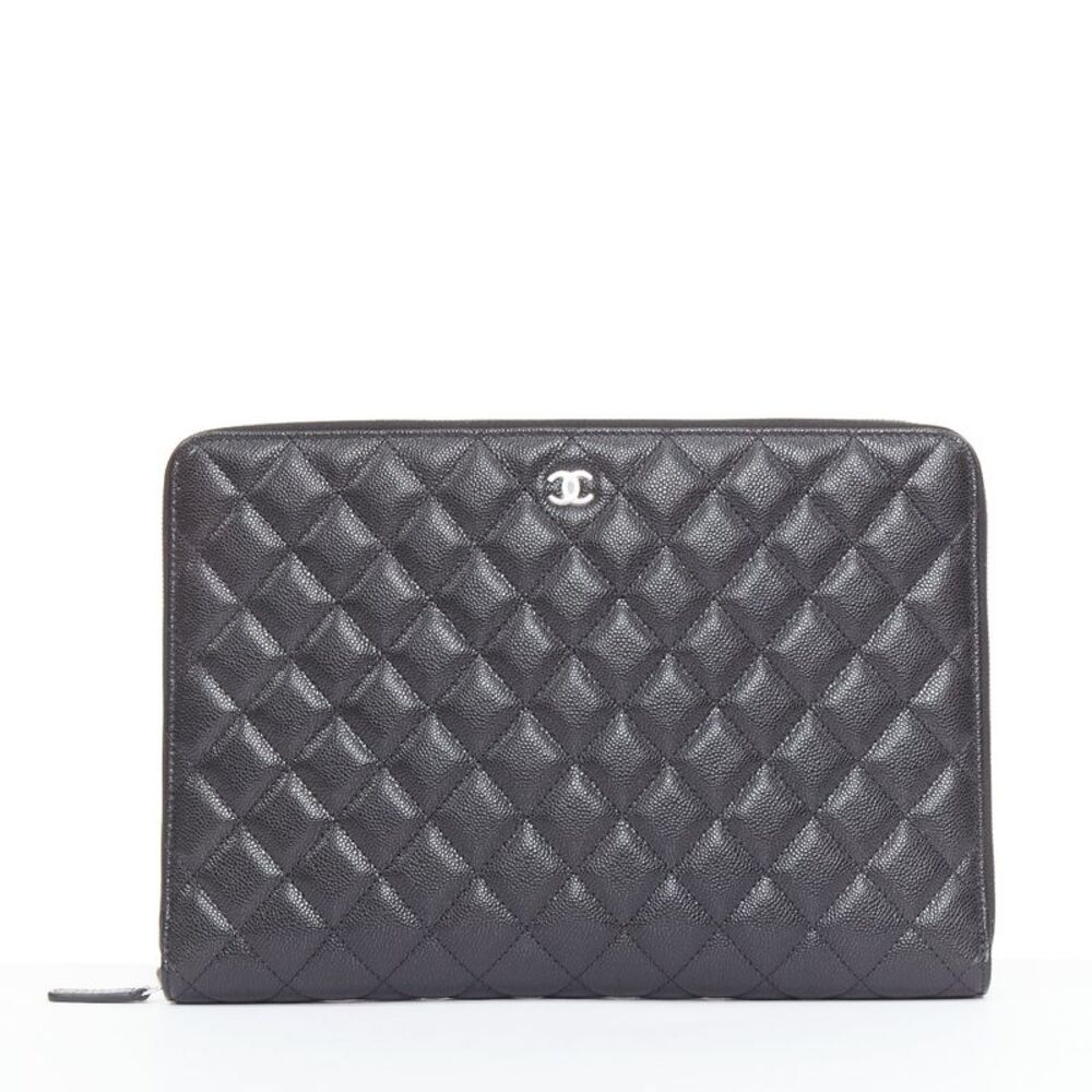 Chanel 2024 Portfolio Case Black Quilted Leather Document Case